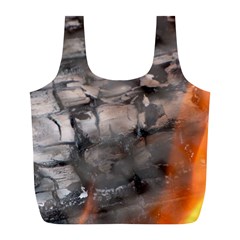 Fireplace Flame Burn Firewood Full Print Recycle Bags (l)  by Nexatart