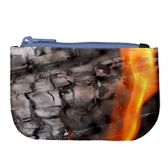 Fireplace Flame Burn Firewood Large Coin Purse by Nexatart