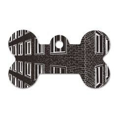 Graphics House Brick Brick Wall Dog Tag Bone (one Side) by Nexatart