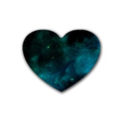 Space All Universe Cosmos Galaxy Rubber Coaster (heart)  by Nexatart