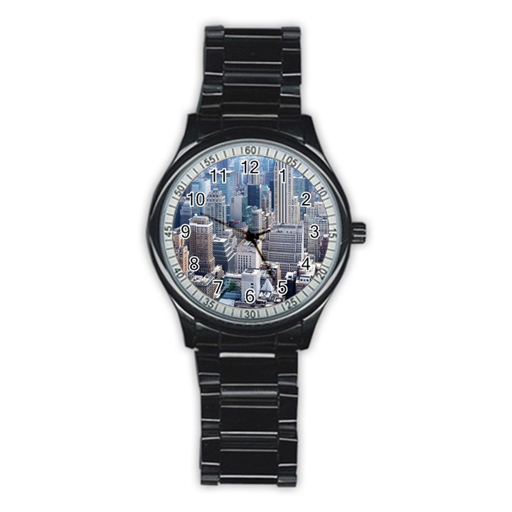 Manhattan New York City Stainless Steel Round Watch