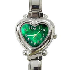 Green Space All Universe Cosmos Galaxy Heart Italian Charm Watch