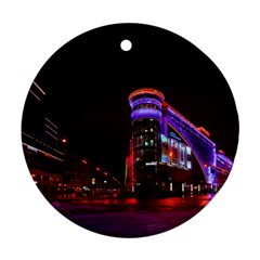 Moscow Night Lights Evening City Ornament (round) by Nexatart