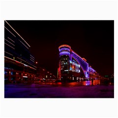 Moscow Night Lights Evening City Large Glasses Cloth by Nexatart