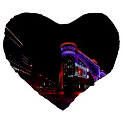 Moscow Night Lights Evening City Large 19  Premium Heart Shape Cushions by Nexatart