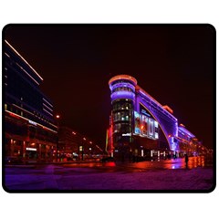 Moscow Night Lights Evening City Double Sided Fleece Blanket (medium) 