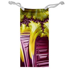 Yellow Magenta Abstract Fractal Jewelry Bag by Nexatart