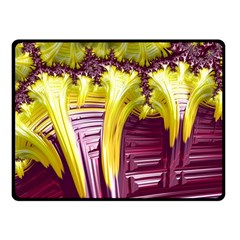 Yellow Magenta Abstract Fractal Fleece Blanket (small)