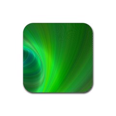 Green Background Abstract Color Rubber Coaster (square) 