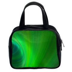 Green Background Abstract Color Classic Handbags (2 Sides)