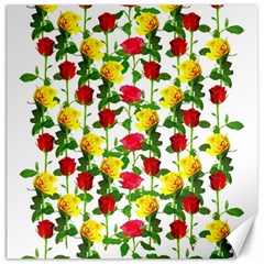 Rose Pattern Roses Background Image Canvas 16  X 16  