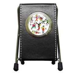 Golfers Athletes Pen Holder Desk Clocks by Nexatart