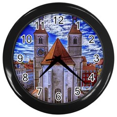 Steeple Church Building Sky Great Wall Clocks (black) by Nexatart