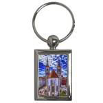 Steeple Church Building Sky Great Key Chains (Rectangle)  Front