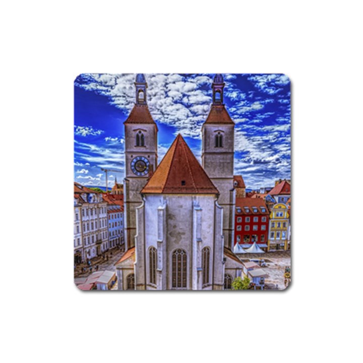 Steeple Church Building Sky Great Square Magnet