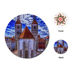 Steeple Church Building Sky Great Playing Cards (round)  by Nexatart