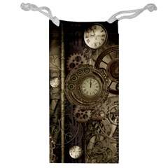 Stemapunk Design With Clocks And Gears Jewelry Bag by FantasyWorld7