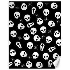 Skull, Spider And Chest  - Halloween Pattern Canvas 12  X 16   by Valentinaart