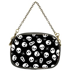 Skull, Spider And Chest  - Halloween Pattern Chain Purses (two Sides)  by Valentinaart