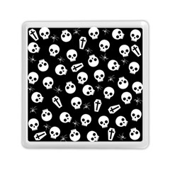 Skull, Spider And Chest  - Halloween Pattern Memory Card Reader (square)  by Valentinaart