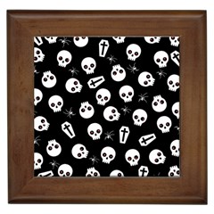 Skull, Spider And Chest  - Halloween Pattern Framed Tiles by Valentinaart