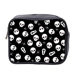 Skull, Spider And Chest  - Halloween Pattern Mini Toiletries Bag 2-side by Valentinaart