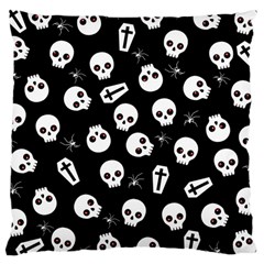 Skull, Spider And Chest  - Halloween Pattern Large Cushion Case (one Side) by Valentinaart