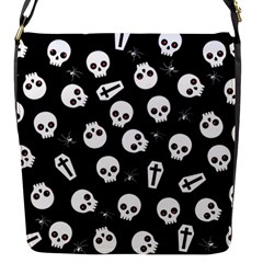 Skull, Spider And Chest  - Halloween Pattern Flap Messenger Bag (s) by Valentinaart