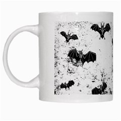 Vintage Halloween Bat Pattern White Mugs by Valentinaart