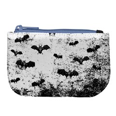 Vintage Halloween Bat Pattern Large Coin Purse by Valentinaart