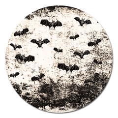 Vintage Halloween Bat pattern Magnet 5  (Round)