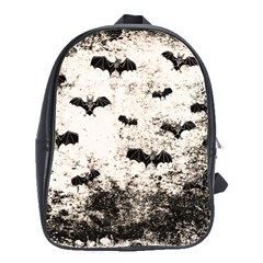 Vintage Halloween Bat pattern School Bag (Large)