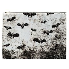 Vintage Halloween Bat Pattern Cosmetic Bag (xxl)  by Valentinaart