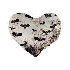 Vintage Halloween Bat pattern Standard 16  Premium Heart Shape Cushions