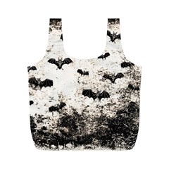 Vintage Halloween Bat pattern Full Print Recycle Bags (M) 