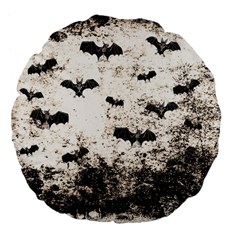 Vintage Halloween Bat pattern Large 18  Premium Flano Round Cushions