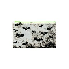 Vintage Halloween Bat pattern Cosmetic Bag (XS)