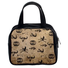 Vintage Halloween Pattern Classic Handbags (2 Sides) by Valentinaart