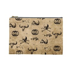 Vintage Halloween Pattern Cosmetic Bag (large)  by Valentinaart