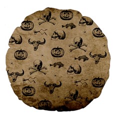 Vintage Halloween Pattern Large 18  Premium Flano Round Cushions