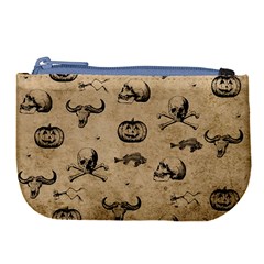 Vintage Halloween Pattern Large Coin Purse by Valentinaart