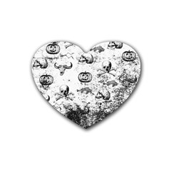 Vintage Halloween Pattern Heart Coaster (4 Pack)  by Valentinaart