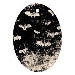 Vintage Halloween Bat pattern Ornament (Oval)