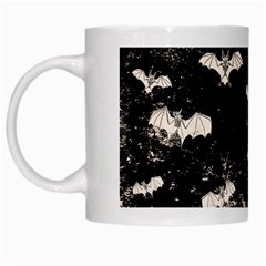 Vintage Halloween Bat pattern White Mugs