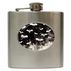 Vintage Halloween Bat pattern Hip Flask (6 oz)