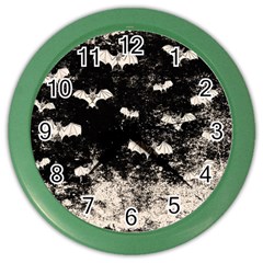 Vintage Halloween Bat pattern Color Wall Clocks