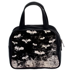 Vintage Halloween Bat pattern Classic Handbags (2 Sides)