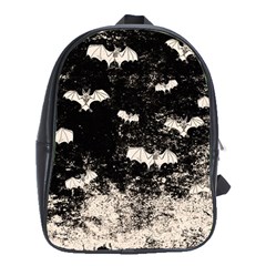 Vintage Halloween Bat Pattern School Bag (xl) by Valentinaart