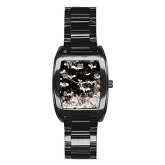 Vintage Halloween Bat pattern Stainless Steel Barrel Watch