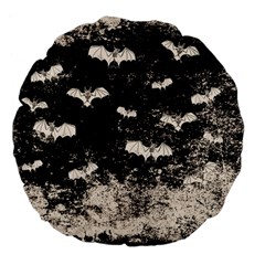 Vintage Halloween Bat pattern Large 18  Premium Flano Round Cushions